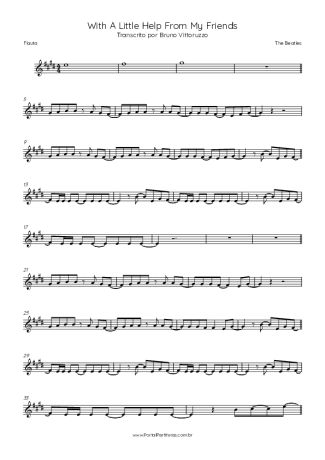 The Beatles With A Little Help From My Friends score for Flute