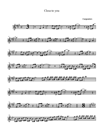 The Carpenters Close To You score for Clarinet (Bb)