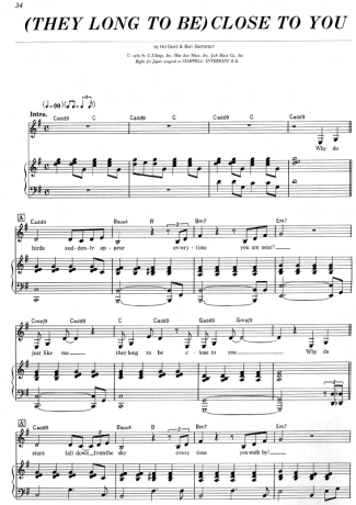 The Carpenters  score for Piano