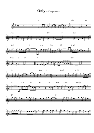 The Carpenters Only Yesterday score for Clarinet (Bb)