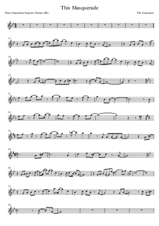 The Carpenters  score for Tenor Saxophone Soprano (Bb)