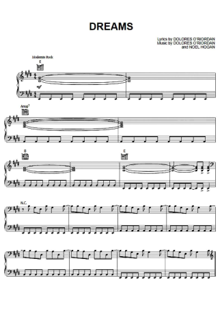 The Cranberries  score for Piano