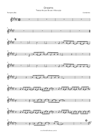 The Cranberries Dreams score for Trumpet