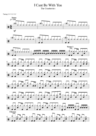 The Cranberries  score for Drums