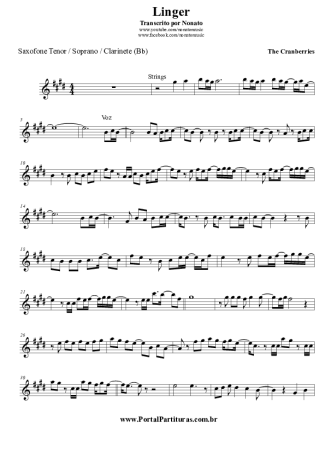 The Cranberries Linger score for Tenor Saxophone Soprano (Bb)