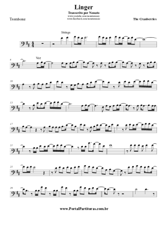The Cranberries Linger score for Trombone