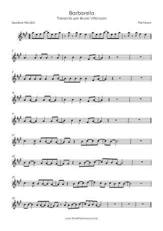 The Fevers Barbarella score for Alto Saxophone