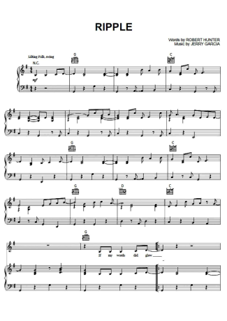 The Grateful Dead Ripple score for Piano