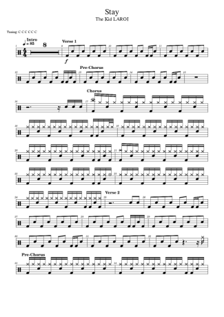 The Kid LAROI and Justin Bieber  score for Drums