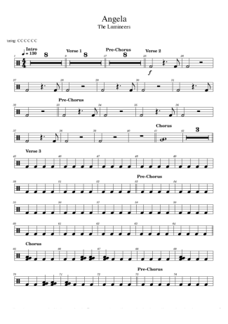 The Lumineers  score for Drums