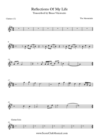 The Marmalade  score for Clarinet (C)