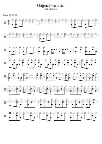 The Offspring  score for Drums