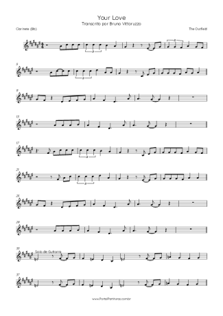 The Outfield Your Love score for Clarinet (Bb)