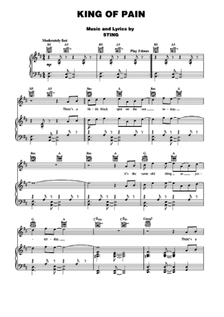 The Police King Of Pain score for Piano
