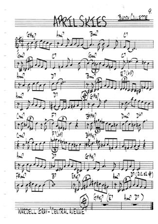 The Real Book of Jazz April Skies score for Clarinet (C)