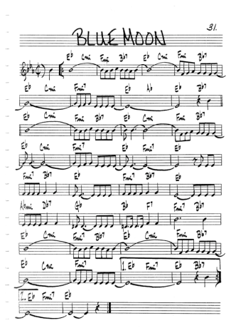 The Real Book of Jazz Blue Moon score for Clarinet (C)