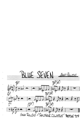 The Real Book of Jazz Blue Seven score for Harmonica