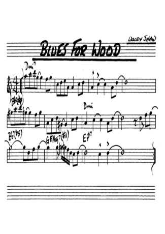 The Real Book of Jazz Blues For Wood score for Alto Saxophone