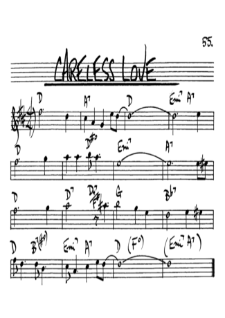 The Real Book of Jazz Careless Love score for Alto Saxophone