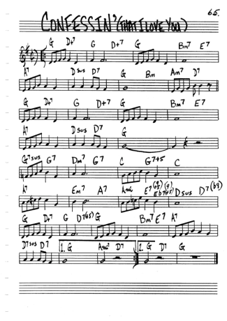 The Real Book of Jazz Confessin (That I Love You) score for Harmonica