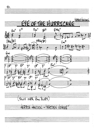 The Real Book of Jazz Eye Of The Hurricane score for Tenor Saxophone Soprano (Bb)