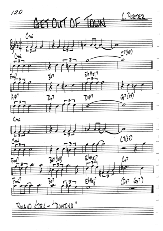 The Real Book of Jazz Get Out Of Town score for Clarinet (C)
