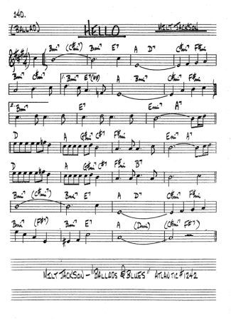 The Real Book of Jazz Hello score for Tenor Saxophone Soprano (Bb)