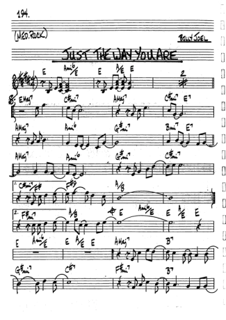 The Real Book of Jazz Just The Way You Are score for Tenor Saxophone Soprano (Bb)