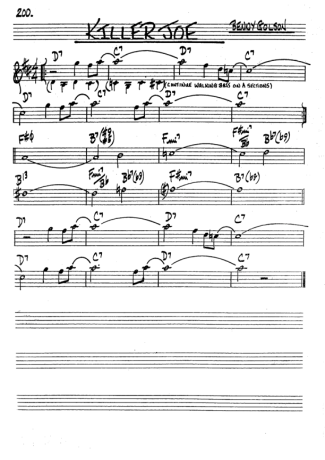 The Real Book of Jazz Killer Joe score for Clarinet (Bb)