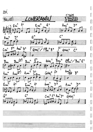 The Real Book of Jazz Loverman score for Tenor Saxophone Soprano (Bb)