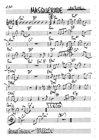 The Real Book of Jazz Masquerade score for Flute