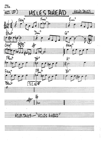 The Real Book of Jazz Miles Ahead score for Clarinet (Bb)