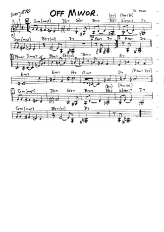 The Real Book of Jazz Off Minor score for Clarinet (C)