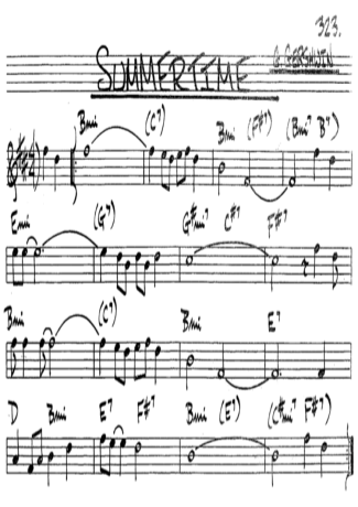 The Real Book of Jazz Summertime score for Clarinet (Bb)