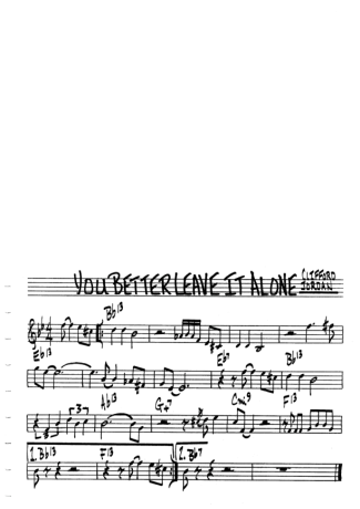 The Real Book of Jazz You Better Leave It Alone score for Clarinet (C)