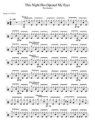 The Smiths  score for Drums