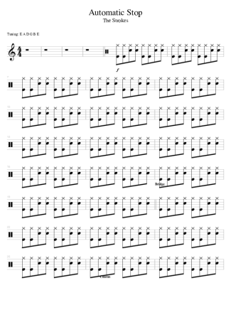 The Strokes Automatic Stop score for Drums