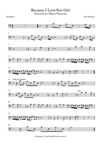 The Stylistics  score for Trombone