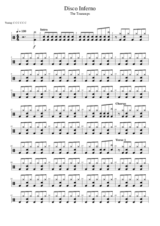 The Trammps Disco Inferno score for Drums