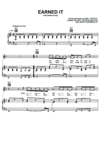 The Weeknd  score for Piano