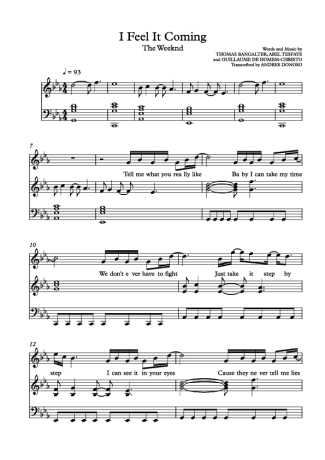 The Weeknd  score for Piano