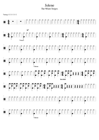 The White Stripes Jolene score for Drums