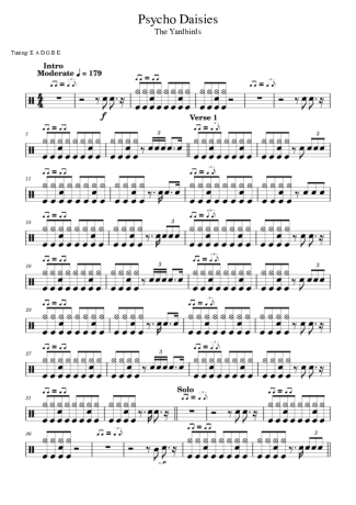 The Yardbirds  score for Drums