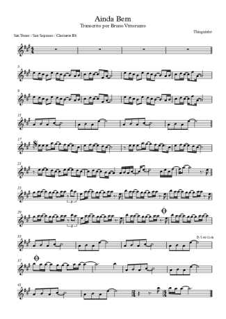 Thiaguinho Ainda Bem score for Tenor Saxophone Soprano (Bb)