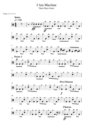 Score for Drums