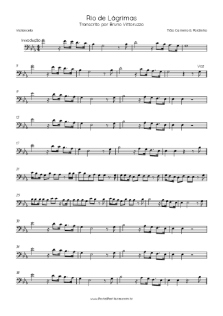 Tião Carreiro & Pardinho  score for Cello