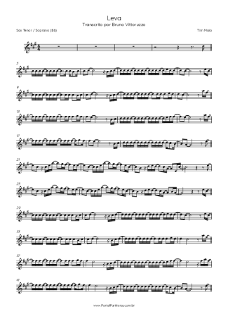 Tim Maia  score for Tenor Saxophone Soprano (Bb)