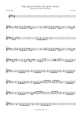 Tim Maia  score for Clarinet (Bb)