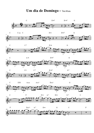 Tim Maia Um Dia de Domingo score for Tenor Saxophone Soprano (Bb)