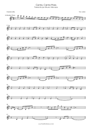 Tom Jobim  score for Clarinet (Bb)